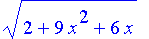 sqrt(2+9*x^2+6*x)