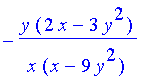 -y*(2*x-3*y^2)/x/(x-9*y^2)