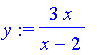 y := 3*x/(x-2)