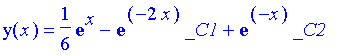 y(x) = 1/6*exp(x)-exp(-2*x)*_C1+exp(-x)*_C2