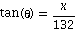 tan(theta) = x/132