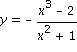 y = -(x^3-2)/(x^2+1)