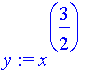 y := x^(3/2)