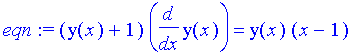 eqn := (y(x)+1)*diff(y(x),x) = y(x)*(x-1)