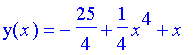 y(x) = -25/4+1/4*x^4+x