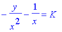 -y/x^2-1/x = K