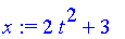 x := 2*t^2+3